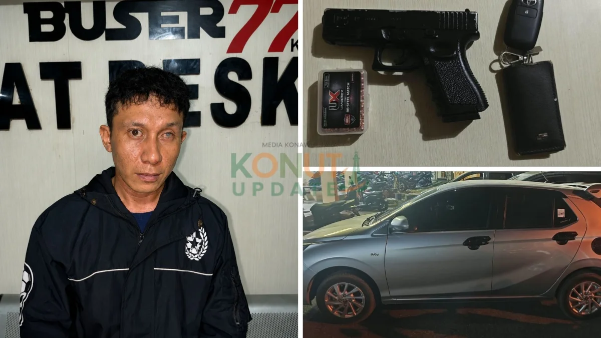 Pria di Kendari Diamankan Polisi, Diduga Aniaya dan Ancam Istri, Airgun dan Mobil Toyota Agya Diamankan sebagai Barang Bukti