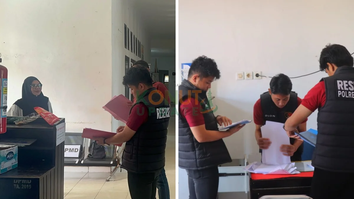 Satreskrim Polres Konawe Utara Gelar Pengeledahan Kantor DPMD Kabupaten Konawe Utara