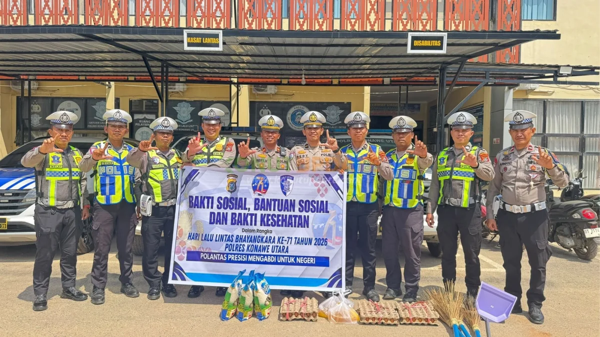 HUT Lantas ke-71, Satlantas Polres Konut Hadir Berbagi untuk Warga