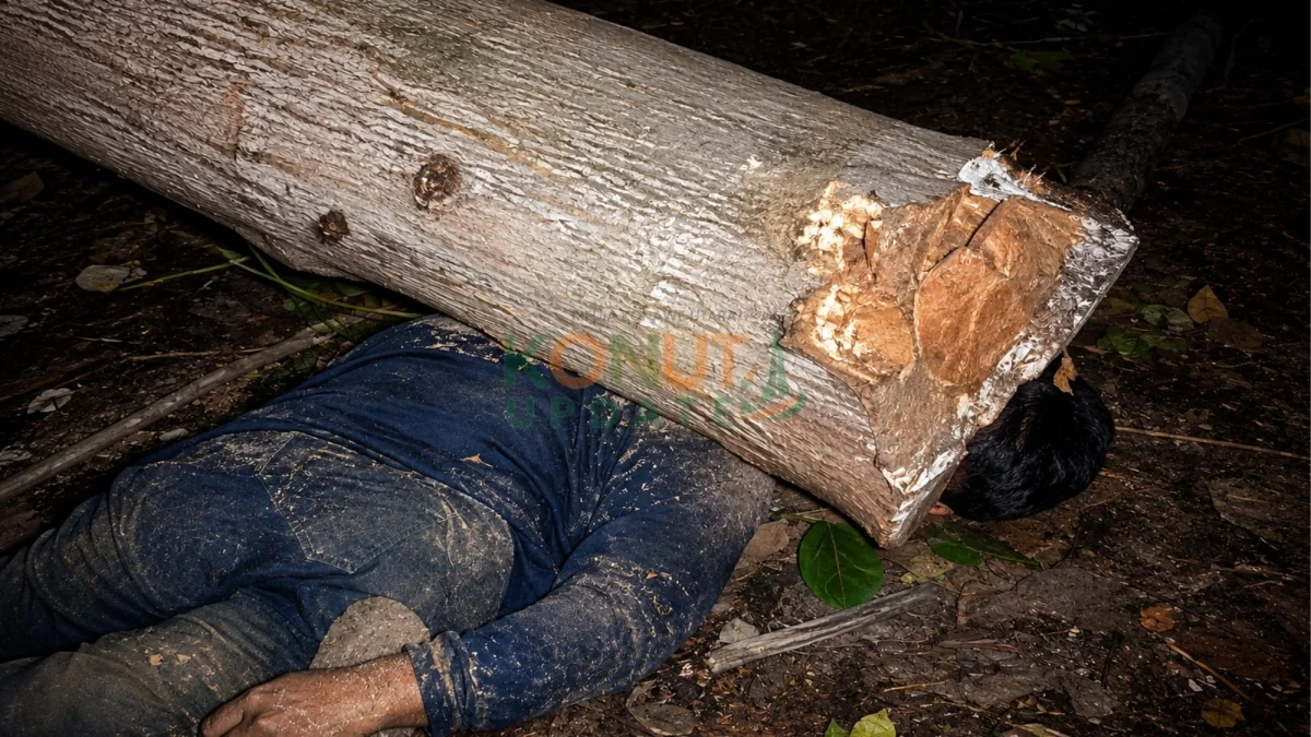 Tangisan Remaja Pecah di Hutan Konawe, Temukan Ayah Tertimpa Pohon Jati
