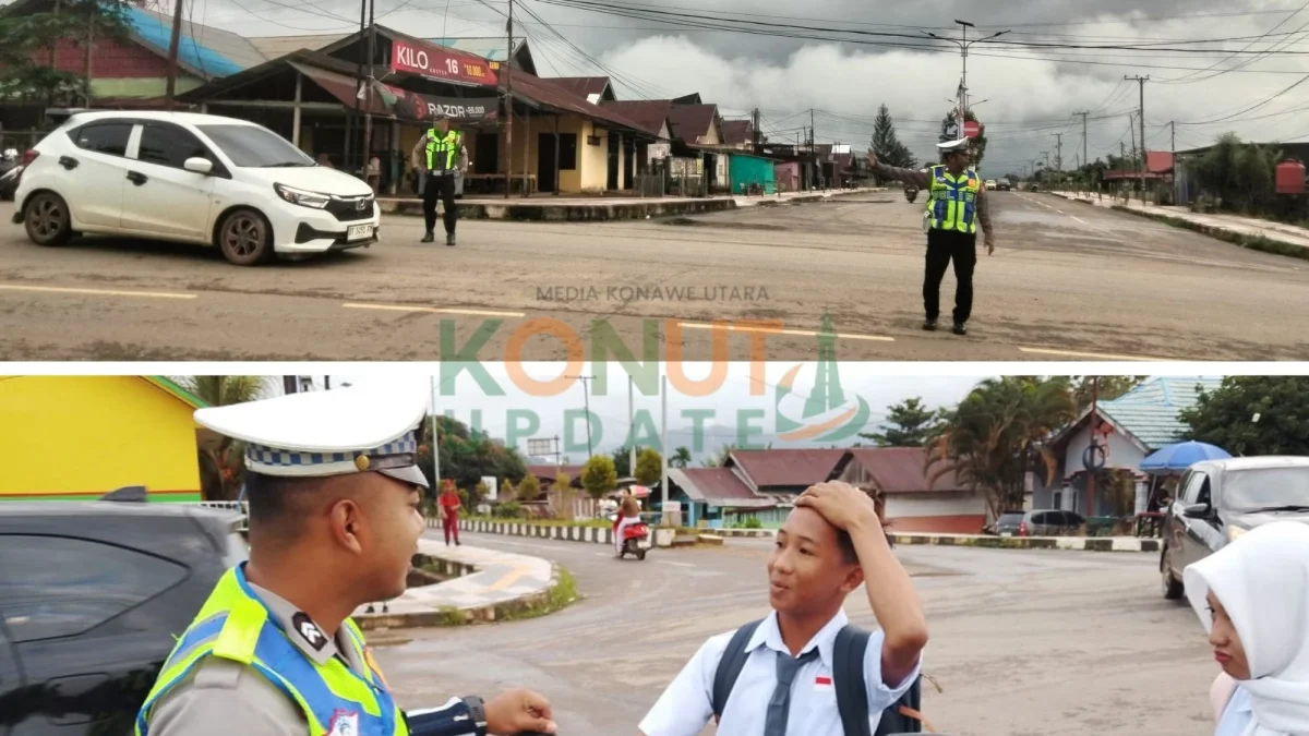 Satlantas Polres Konawe Utara Gelar Gatur Pagi Sejumlah Titik Rawan, Ciptakan Kamseltibcar Lantas dan Prlayanan Masyarakat