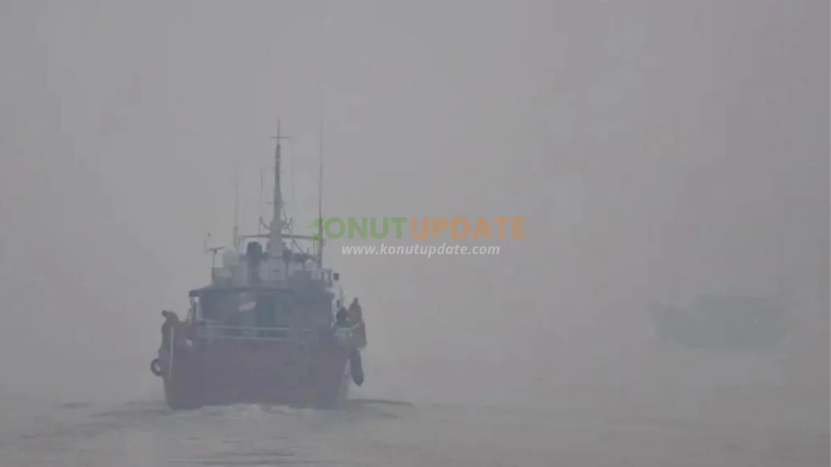 Terhalang Kabut Asap di Laut, Nelayan Soropia Terpaksa Bermalam di Kokapi Konut