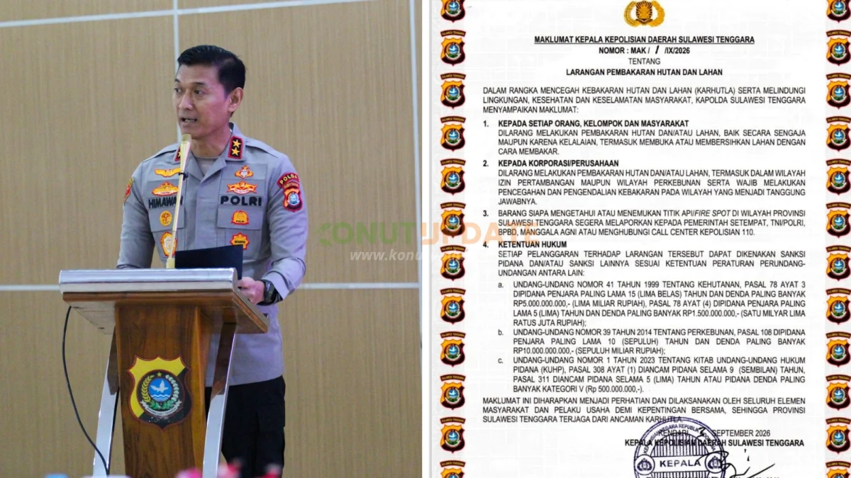 Cegah Karhutla, Kapolda Sultra Keluarkan Maklumat Larangan Pembakaran Hutan dan Lahan