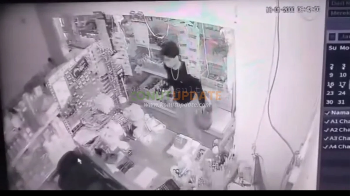 Terekam CCTV, Pria Diduga Gasak Tabung Gas dari Kios di Ranomeeto