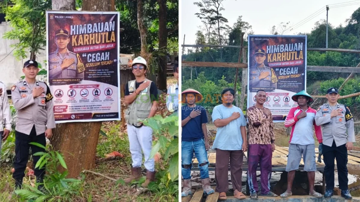 Cegah Karhutla, Polsek Lasolo Gencarkan Edukasi Maklumat Kapolda Sultra Dan Pasang Baliho Himbauan