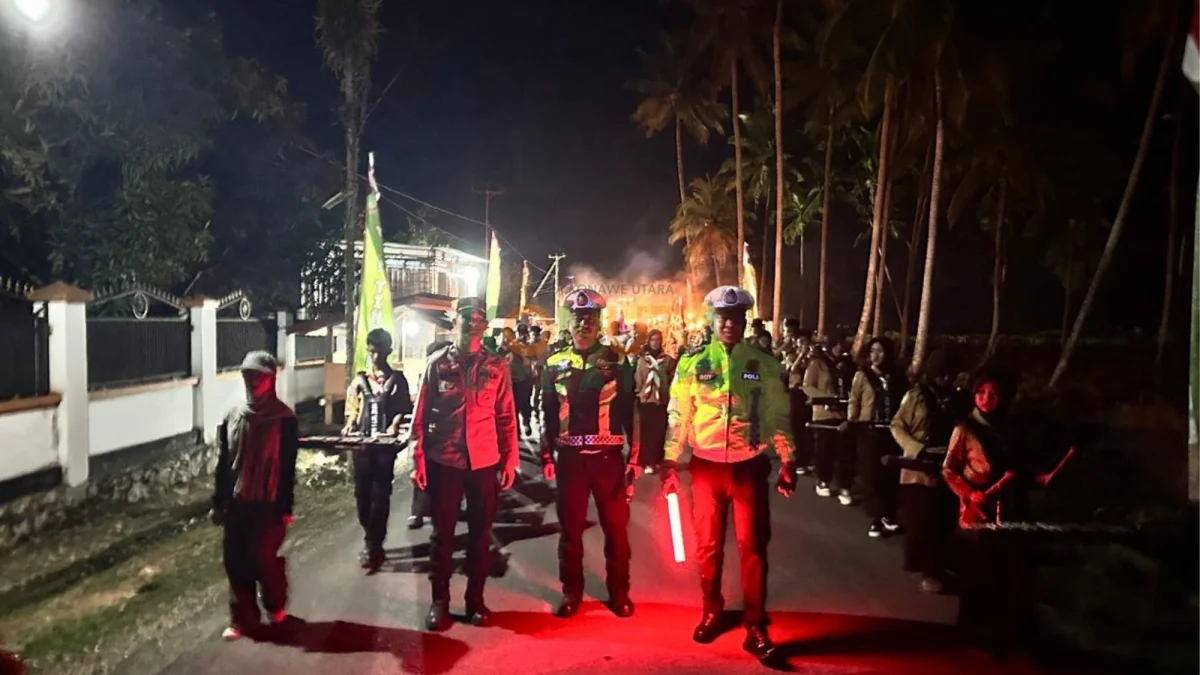 Taptu dan Pawai Obor HUT ke-81 RI, Polres Konut Turunkan 40 Personel Pengamanan